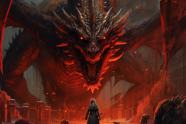 Фотография перформанса «Красный дракон: Тени минувшего»