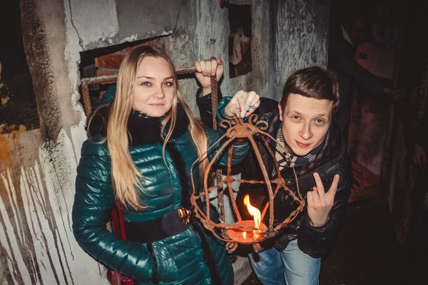Команда «КвестОбзор» в квесте Интерактивный лабиринт страха